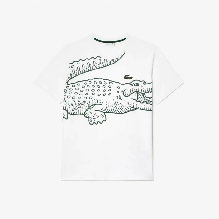 TShirts Men Lacoste Men039s Big Fit Jersey TShirt White 001