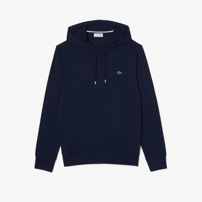 TShirts Men Lacoste Men039s Cotton Jersey Hooded TShirt Navy Blue 166