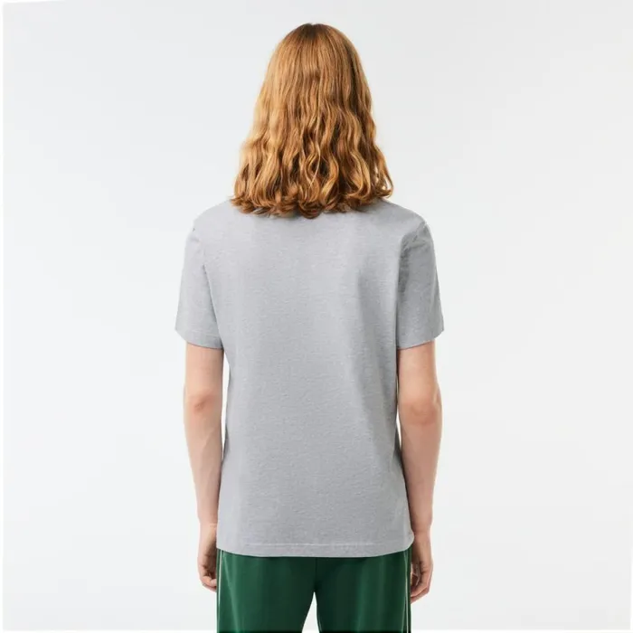 TShirts Men Lacoste Men039s Cotton Jersey Signature Print TShirt Grey Chine Cca