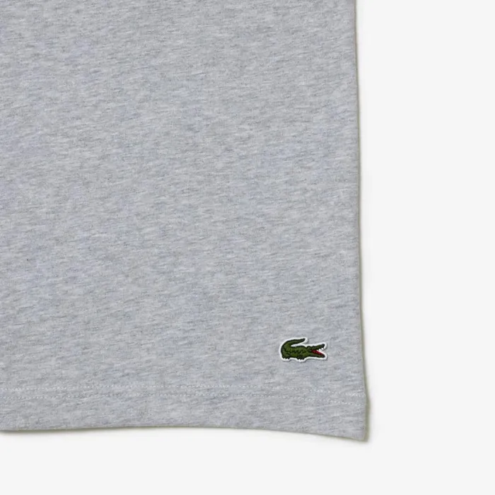 TShirts Men Lacoste Men039s Cotton Jersey Signature Print TShirt Grey Chine Cca