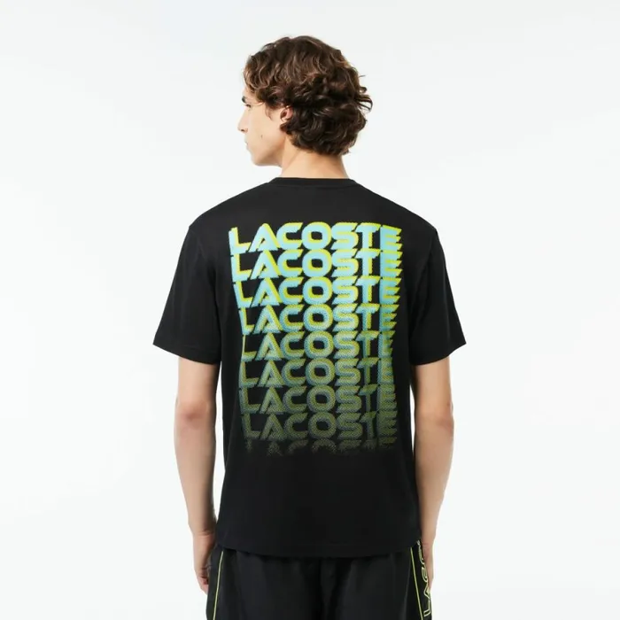 TShirts Men Lacoste Men039s Printed Heavy Cotton Jersey TShirt Black 031