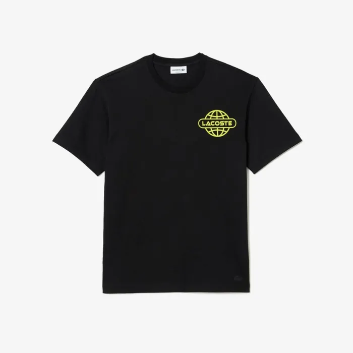 TShirts Men Lacoste Men039s Printed Heavy Cotton Jersey TShirt Black 031