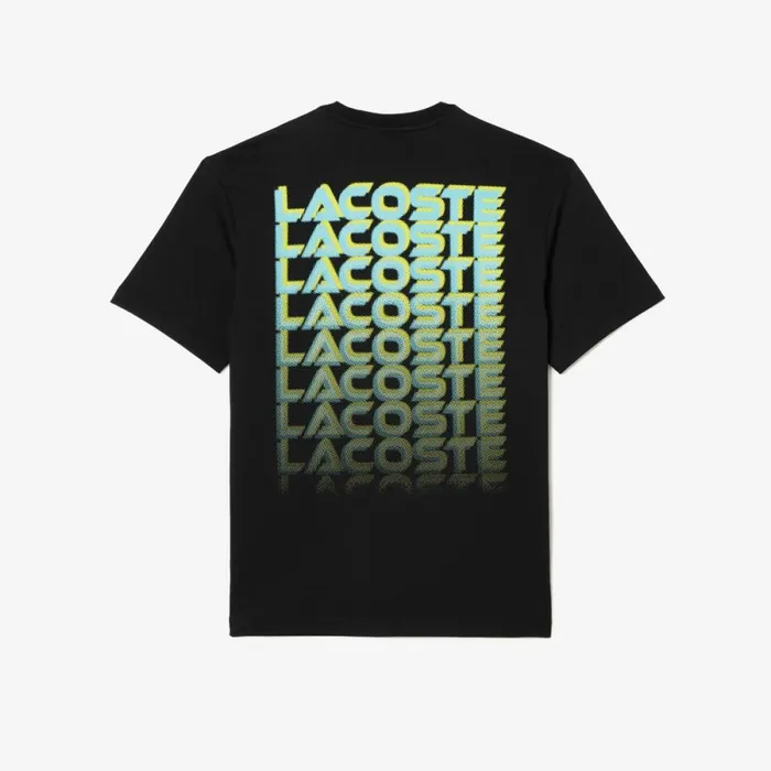 TShirts Men Lacoste Men039s Printed Heavy Cotton Jersey TShirt Black 031