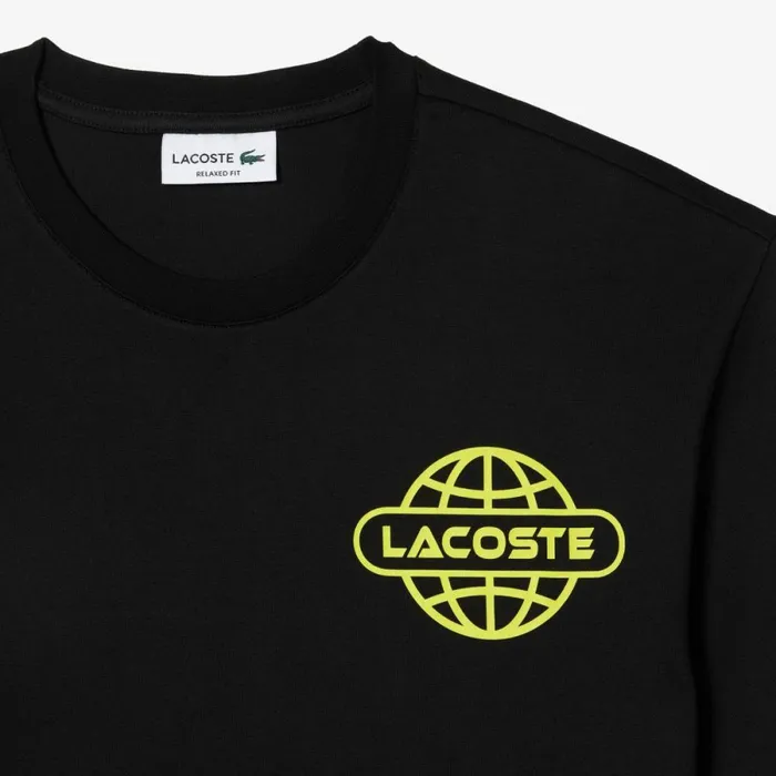 TShirts Men Lacoste Men039s Printed Heavy Cotton Jersey TShirt Black 031