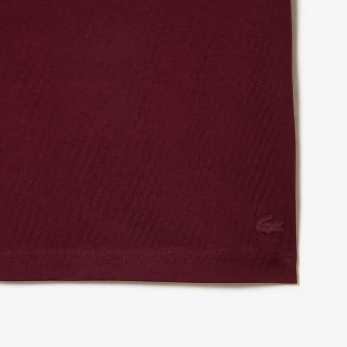 TShirts Men Lacoste Men039s Printed Heavy Cotton Jersey TShirt Bordeaux Yup