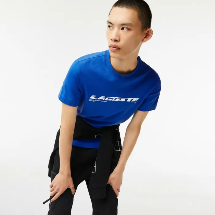 TShirts Men Lacoste Men039s Regular Fit Branded Piqu TShirt Blue K1q