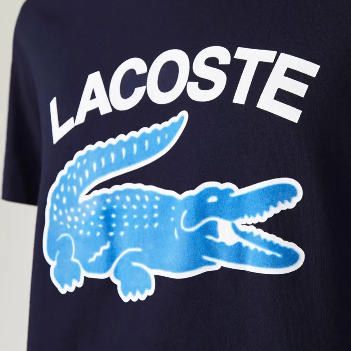 TShirts Men Lacoste Men039s Regular Fit XL Croc Print TShirt Navy Blue 166