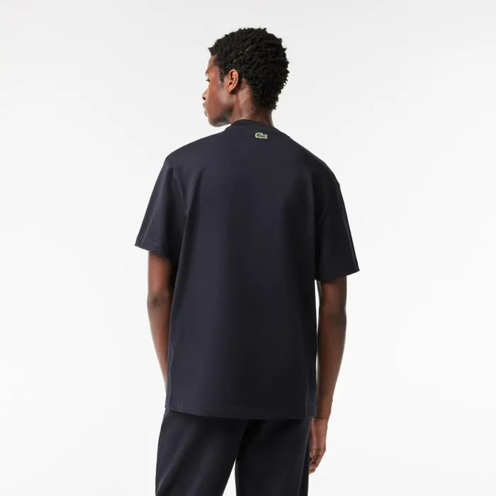 TShirts Men Lacoste Men039s Relaxed Fit Quilted Badge Jersey TShirt Abysm Blue Hde