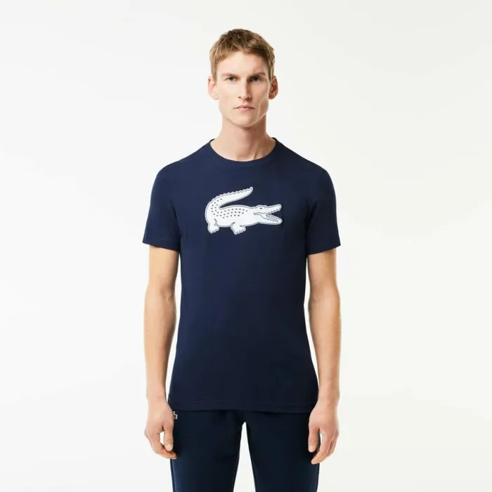 TShirts Men Lacoste Men039s Sport 3D Print Croc Jersey TShirt Navy Blue White 525