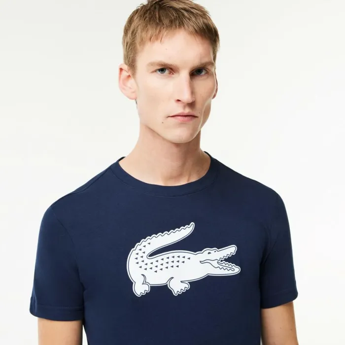TShirts Men Lacoste Men039s Sport 3D Print Croc Jersey TShirt Navy Blue White 525