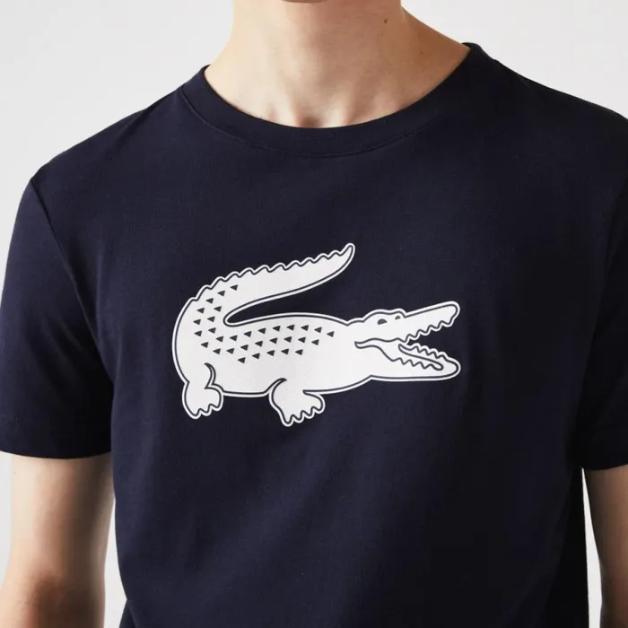 TShirts Men Lacoste Men039s Sport 3D Print Croc Jersey TShirt Navy Blue White 525