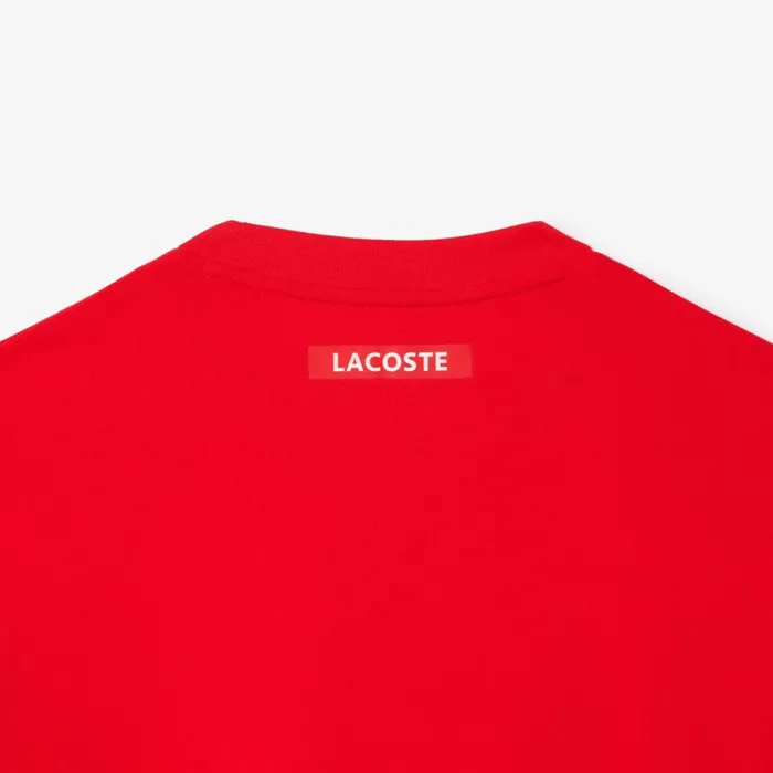 TShirts Men Lacoste Men039s UltraDry Piqu Tennis TShirt Red Currant F8m