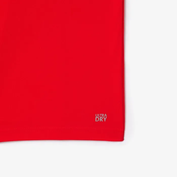 TShirts Men Lacoste Men039s UltraDry Piqu Tennis TShirt Red Currant F8m