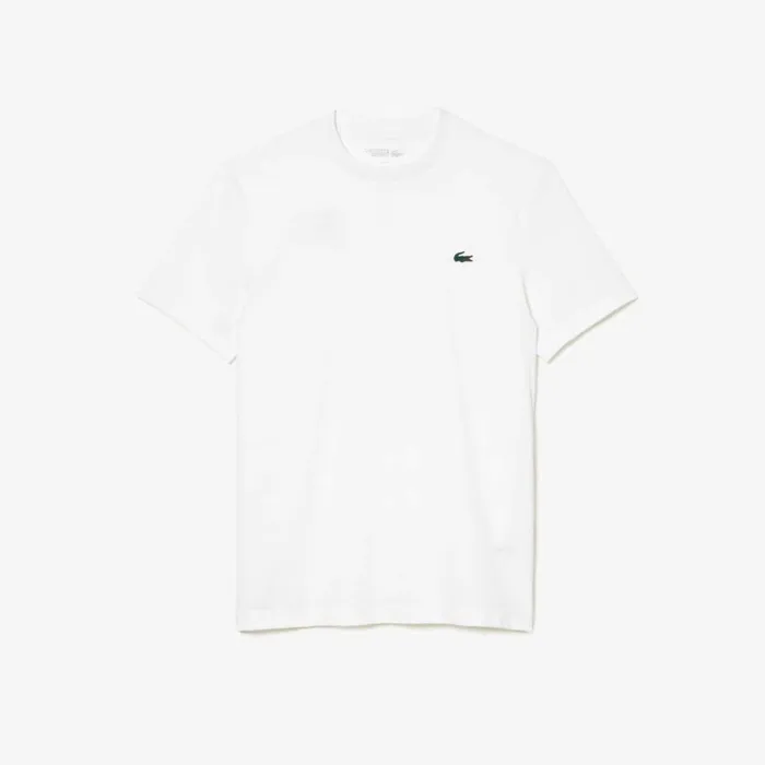 TShirts Men Lacoste Mens Sport Slim Fit Stretch Jersey TShirt White 001