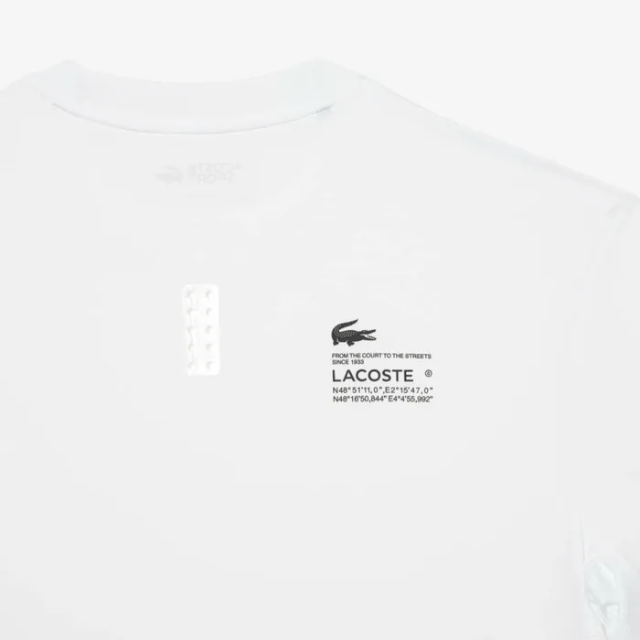 TShirts Men Lacoste Mens Sport Slim Fit Stretch Jersey TShirt White 001