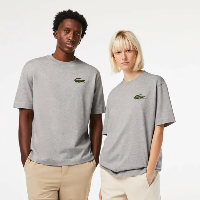 TShirts MenWomen Lacoste Unisex Loose Fit Large Croc Organic Heavy Cotton TShirt Grey Chine Cca TShirts MenWomen Lacoste Unisex Loose Fit Large Croc Organic Heavy Cotton TShirt Grey Chine Cca