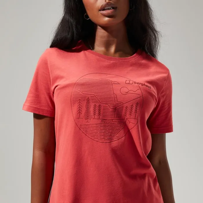 TShirts Women Berghaus Linear Landscape Super Stretch Tee Red TShirts Women Berghaus Linear Landscape Super Stretch Tee Red