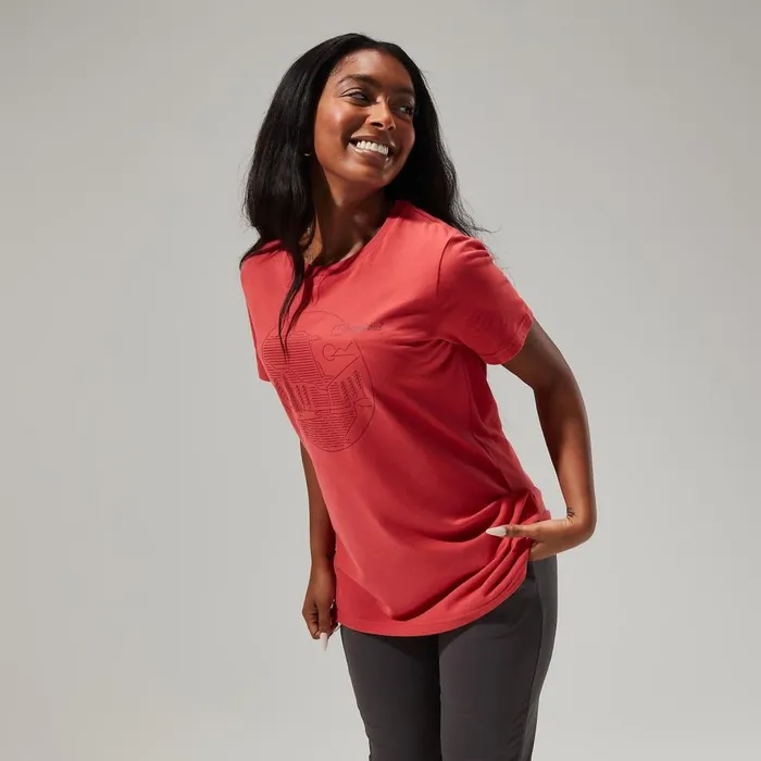 TShirts Women Berghaus Linear Landscape Super Stretch Tee Red TShirts Women Berghaus Linear Landscape Super Stretch Tee Red