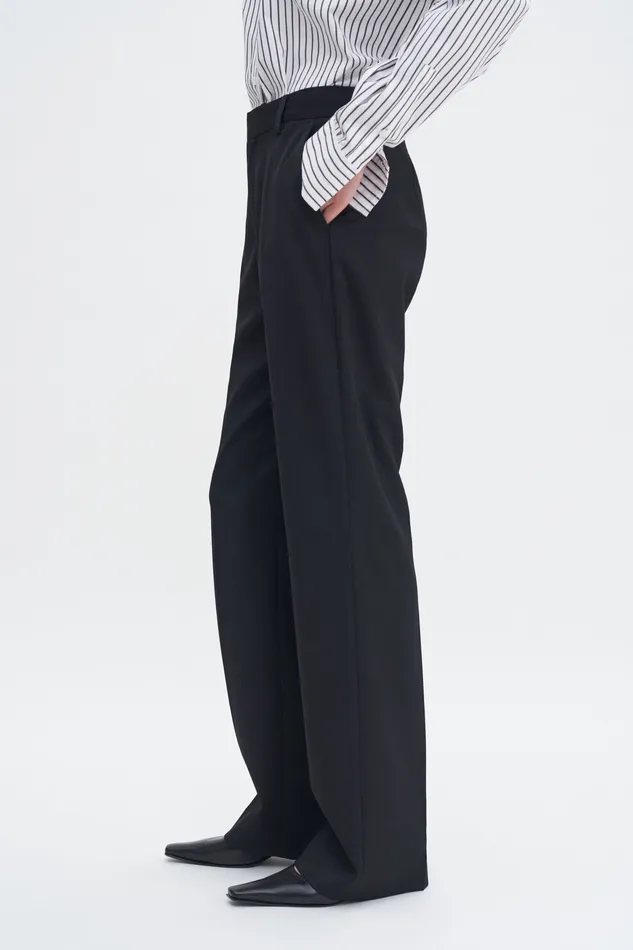Tailoring filippak Women High Waist Bootcut Trousers Black Tailoring filippak Women High Waist Bootcut Trousers Black