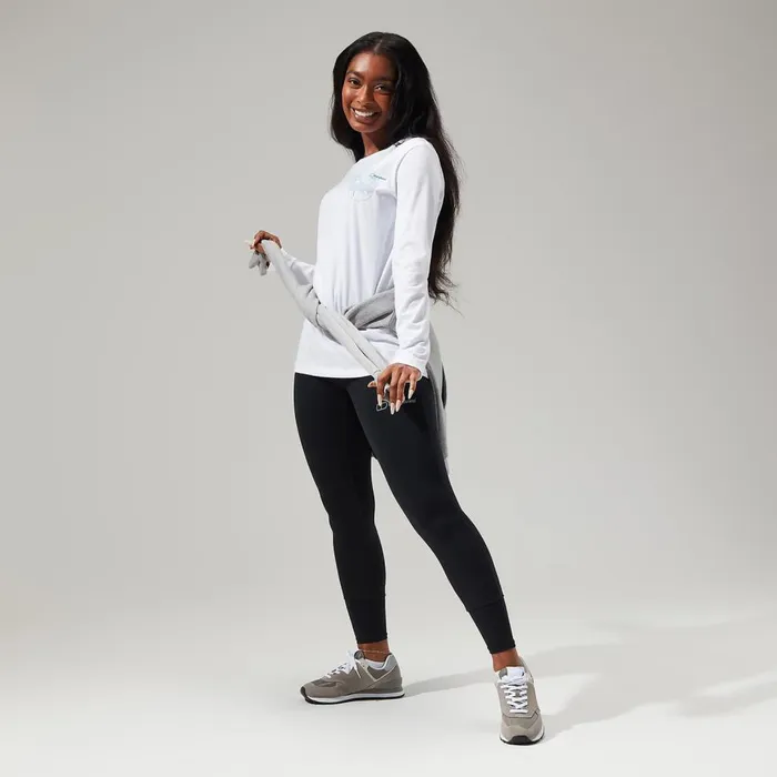 Technical Baselayers Women Berghaus Linear Landscape Long Sleeve Tee White