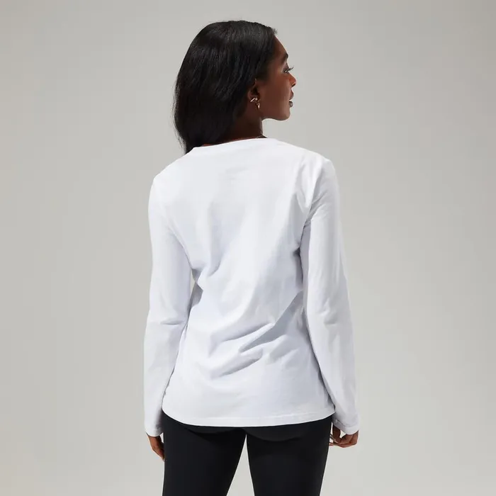 Technical Baselayers Women Berghaus Linear Landscape Long Sleeve Tee White