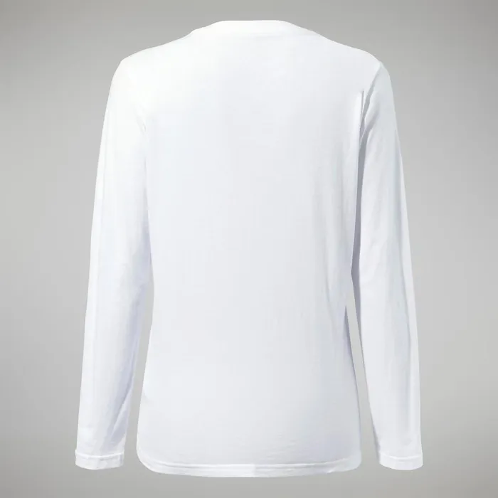 Technical Baselayers Women Berghaus Linear Landscape Long Sleeve Tee White