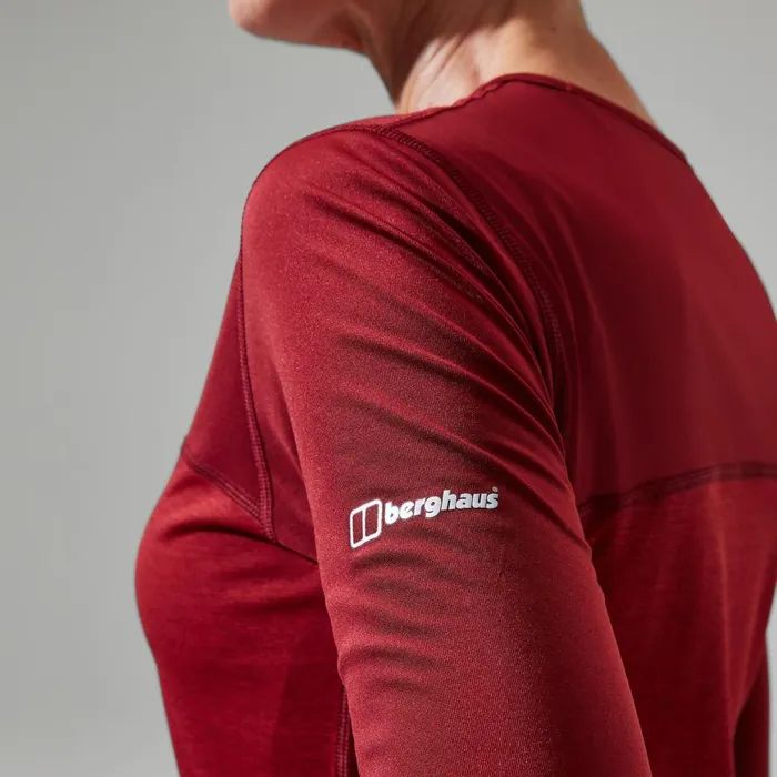 Technical Baselayers Women Berghaus Voyager Tech Tee Long Sleeve Crew Red