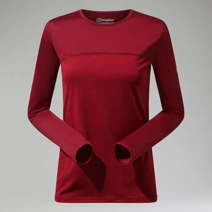 Technical Baselayers Women Berghaus Voyager Tech Tee Long Sleeve Crew Red