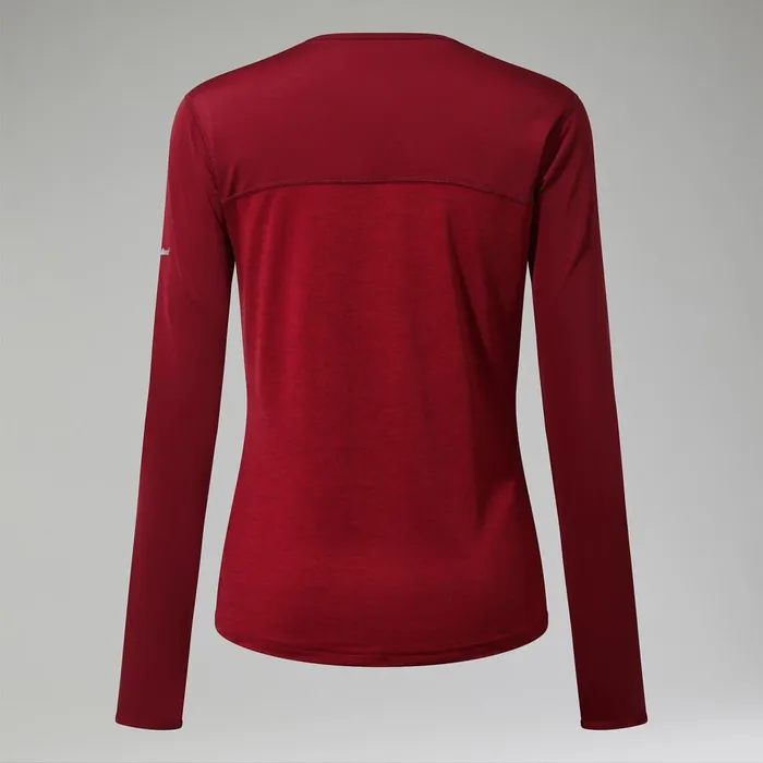 Technical Baselayers Women Berghaus Voyager Tech Tee Long Sleeve Crew Red
