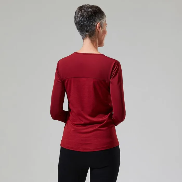 Technical Baselayers Women Berghaus Voyager Tech Tee Long Sleeve Crew Red