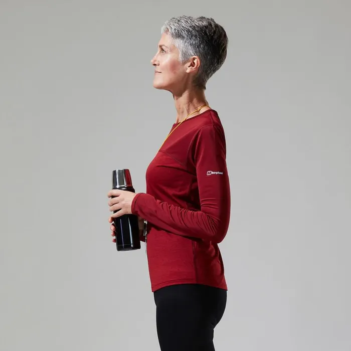 Technical Baselayers Women Berghaus Voyager Tech Tee Long Sleeve Crew Red