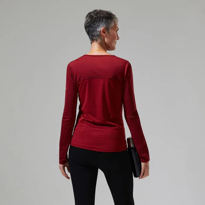 Technical Baselayers Women Berghaus Voyager Tech Tee Long Sleeve Crew Red