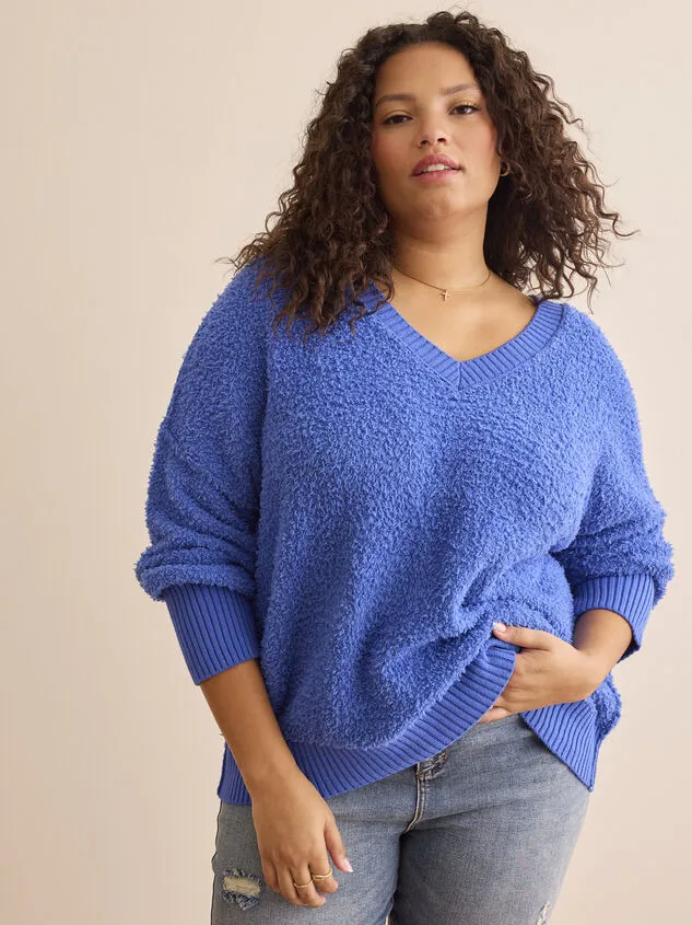 Teddy VNeck Sweater Cobalt Women Altar039d State Sweaters Cardigans