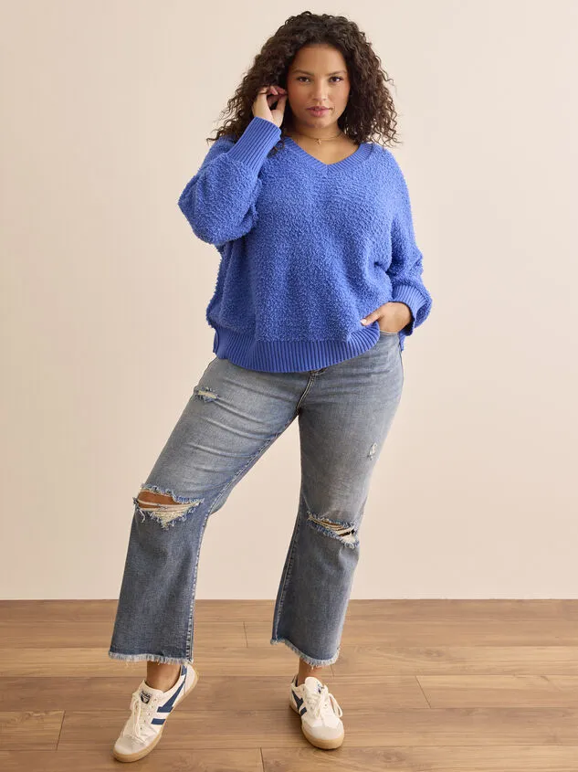Teddy VNeck Sweater Cobalt Women Altar039d State Sweaters Cardigans