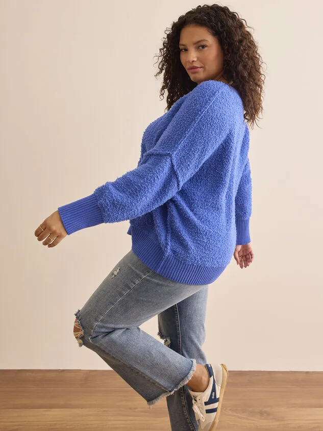 Teddy VNeck Sweater Cobalt Women Altar039d State Sweaters Cardigans