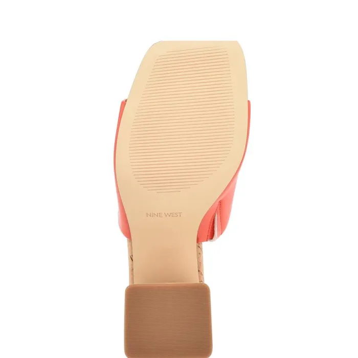 Teice Heeled Slide Sandals Orange Patent Women Nine West Sandals Teice Heeled Slide Sandals Orange Patent Women Nine West Sandals