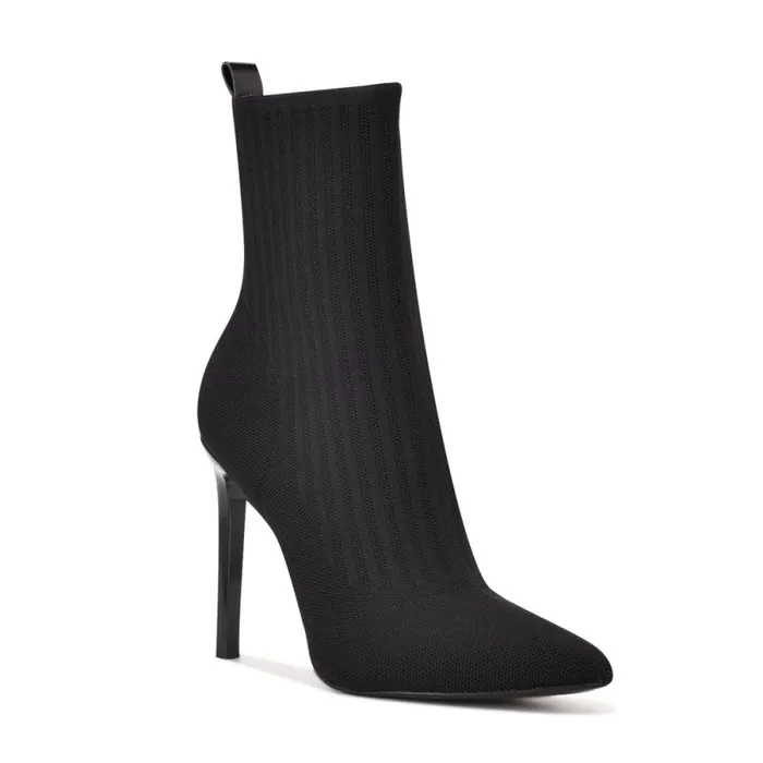 Teoy Dress Booties Black Knit Women Nine West Boots and Booties Teoy Dress Booties Black Knit Women Nine West Boots and Booties