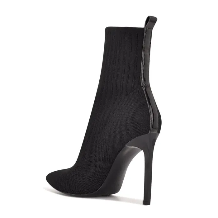 Teoy Dress Booties Black Knit Women Nine West Boots and Booties Teoy Dress Booties Black Knit Women Nine West Boots and Booties