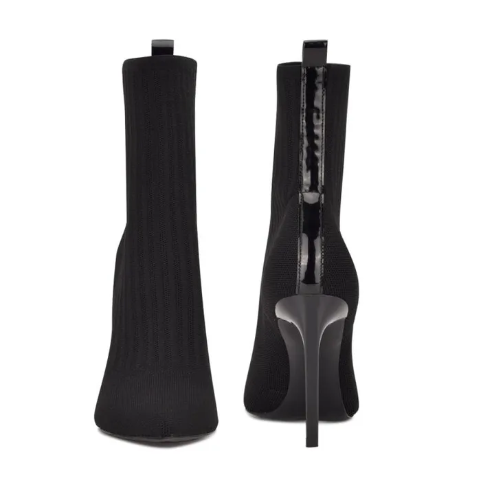 Teoy Dress Booties Black Knit Women Nine West Boots and Booties Teoy Dress Booties Black Knit Women Nine West Boots and Booties