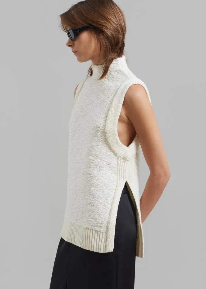 The Frankie Shop 31 Phillip Lim Sleeveless Wool Jacquard Top 8211 Ivory Shop Clothing