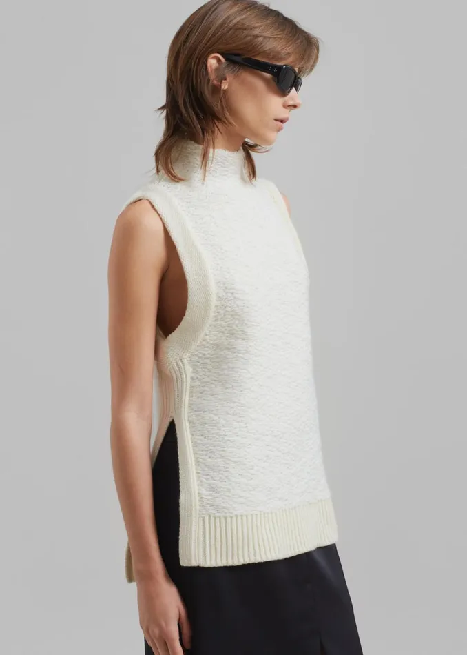 The Frankie Shop 31 Phillip Lim Sleeveless Wool Jacquard Top 8211 Ivory Shop Clothing