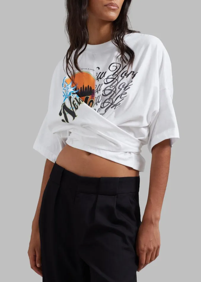 The Frankie Shop 31 Phillip Lim We Are NY Twisted Tie Back TShirt 8211 White Multi Shop Tops