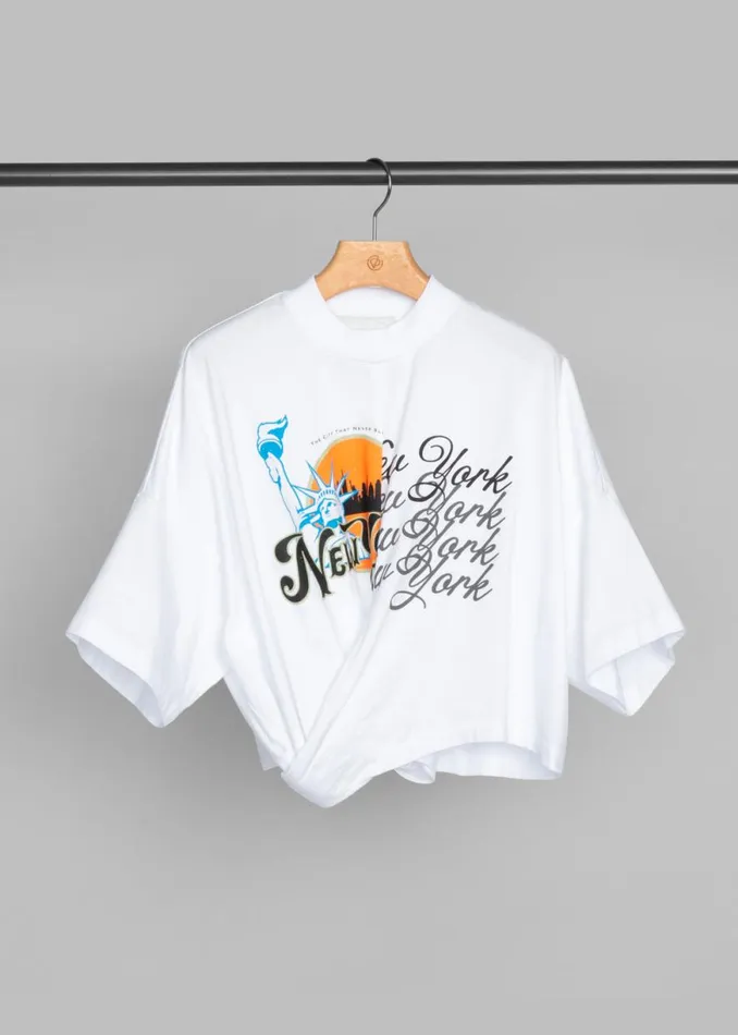 The Frankie Shop 31 Phillip Lim We Are NY Twisted Tie Back TShirt 8211 White Multi Shop Tops