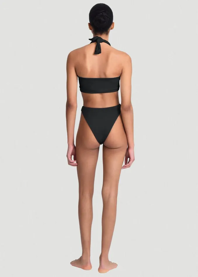 The Frankie Shop Aexae Wrap Tie Swim Top 8211 Black Shop Swimwear