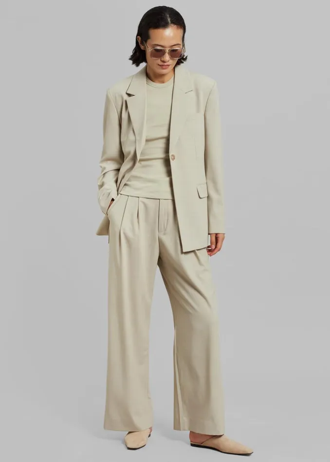 The Frankie Shop Aliye Pintuck Pants 8211 Beige Shop Bottoms