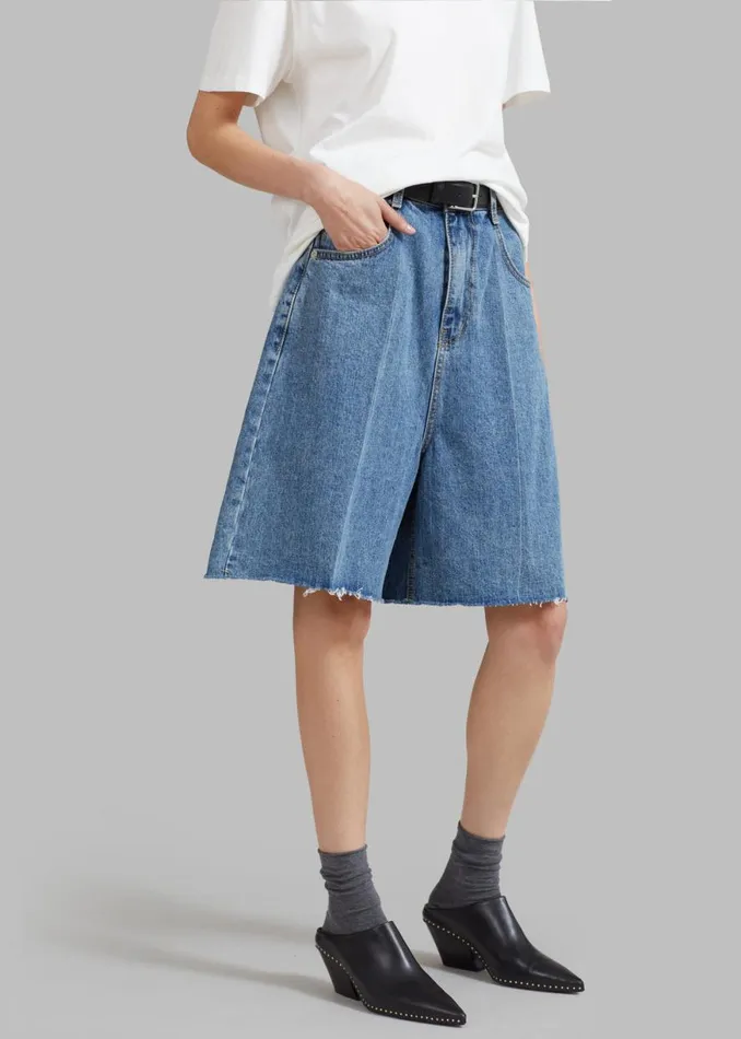 The Frankie Shop Aubrey Shorts 8211 Medium Wash Shop Denim