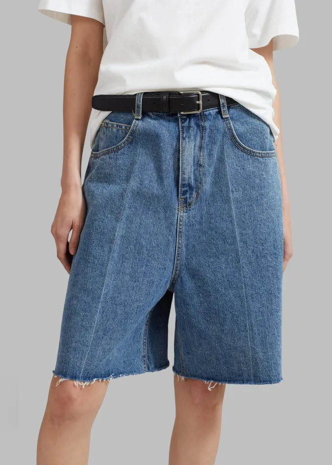 The Frankie Shop Aubrey Shorts 8211 Medium Wash Shop Denim