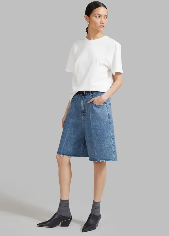 The Frankie Shop Aubrey Shorts 8211 Medium Wash Shop Denim