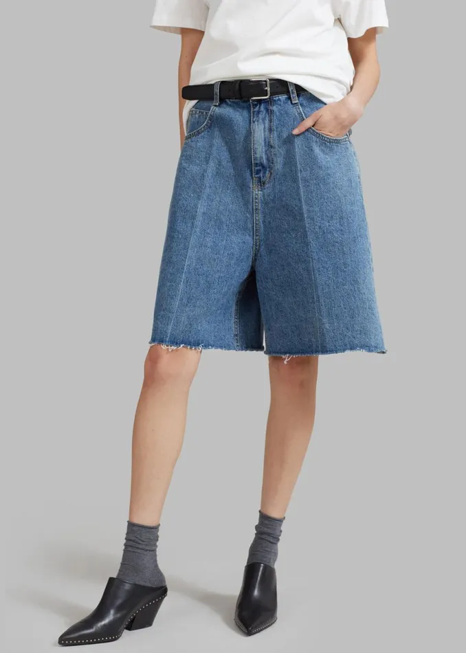 The Frankie Shop Aubrey Shorts 8211 Medium Wash Shop Denim