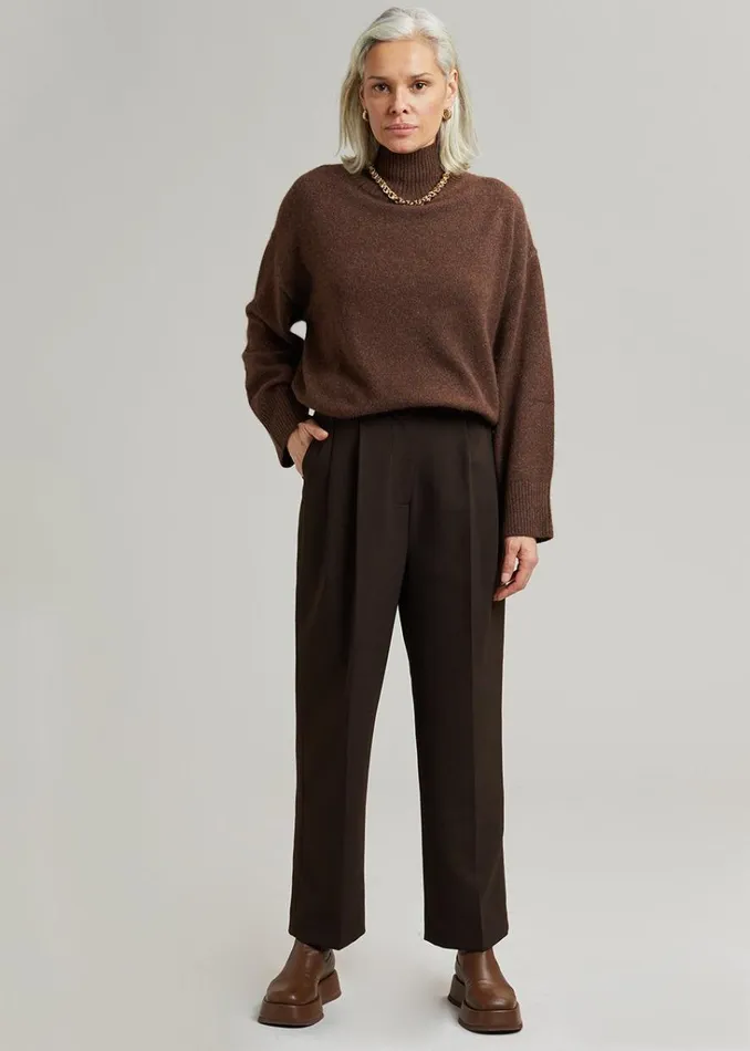 The Frankie Shop Bea Suit Pants 8211 Dark Espresso Shop Clothing